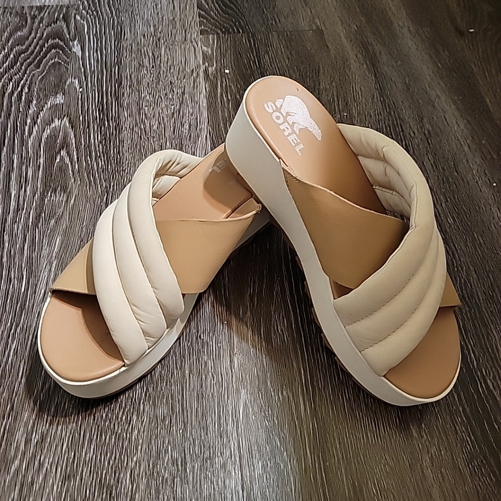 SOREL Women's Cameron Flatform Wedge Mule Sandals